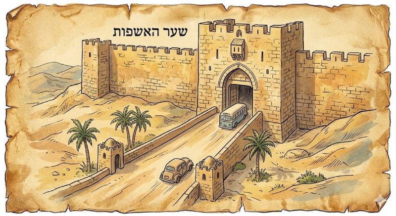 שער האשפות, איור בסגנון עתיק של שערי ירושלים