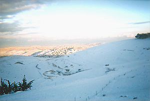 שלג בירושלים, שלג בהר הצופים, תצפית הר הצופים, טיול שלג בירושלים